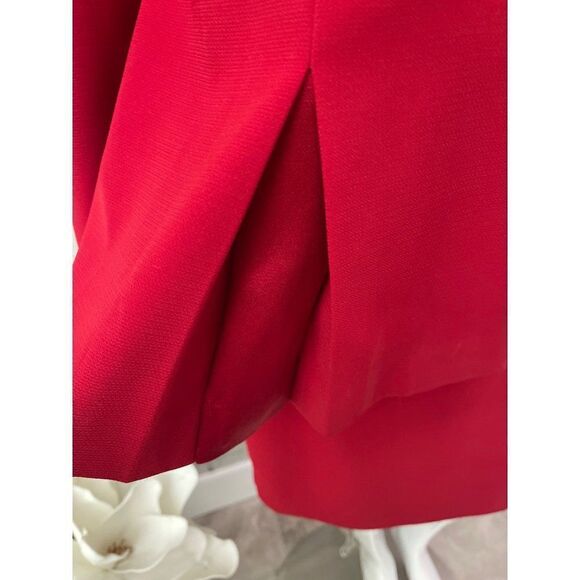 Julian Taylor Red Skirt & Jacket 2 Pcs Suit Set Size 8 - Picture 8 of 10